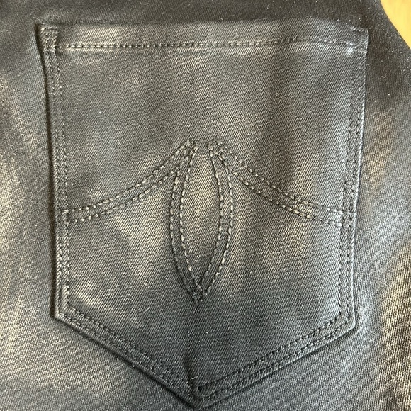 Level 99 Mid-Rise Black Coated Skinny Jeans - Picture 6 of 9